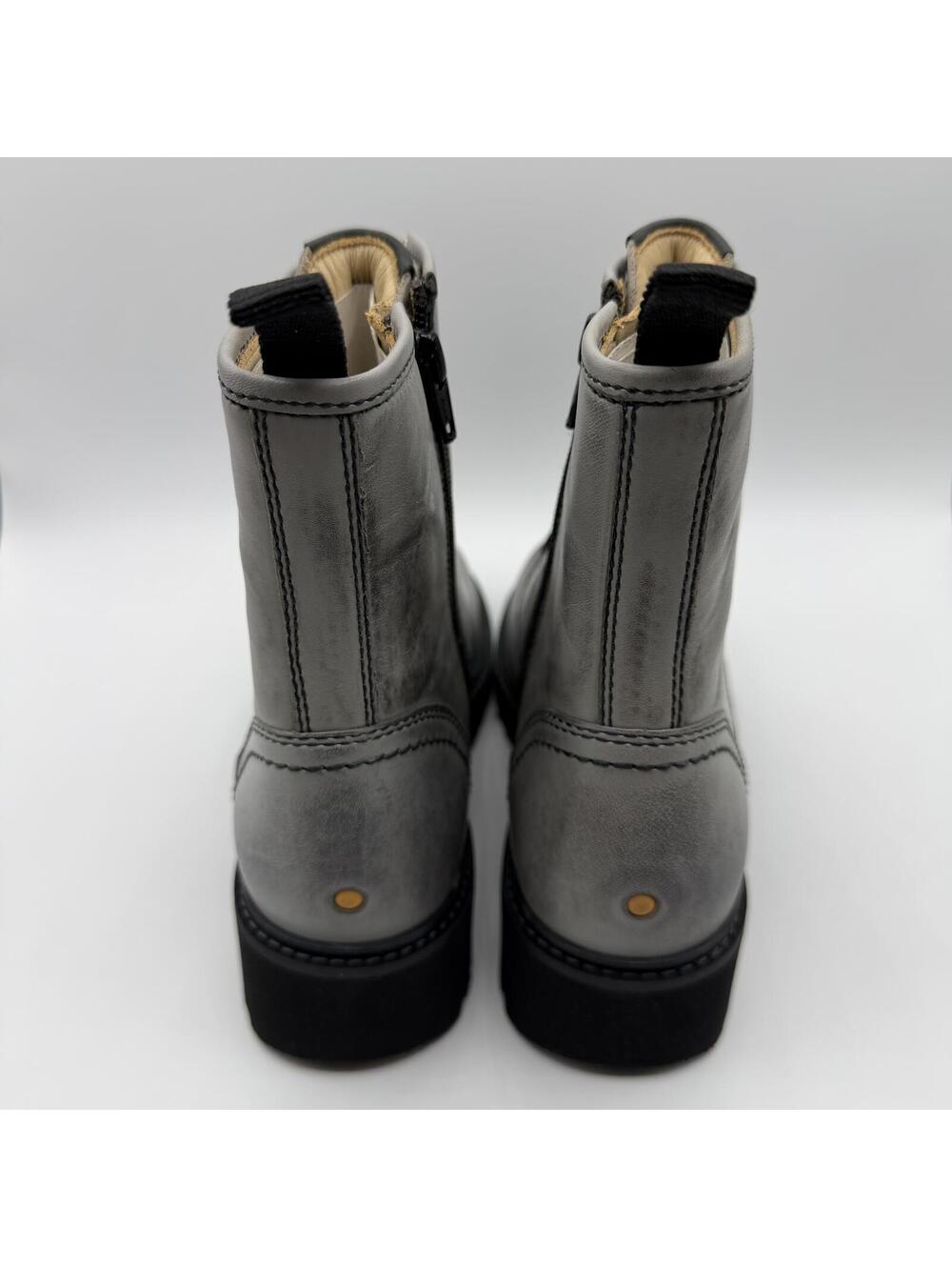 Samuel Hubbard Made in Portugal Lace Up Lombard Boots Leather Size 6 Gray W1505 - Picture 3 of 11